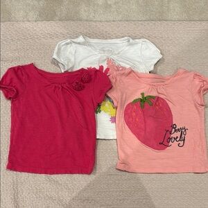 Cherokee Pink and White Short Sleeve Tees